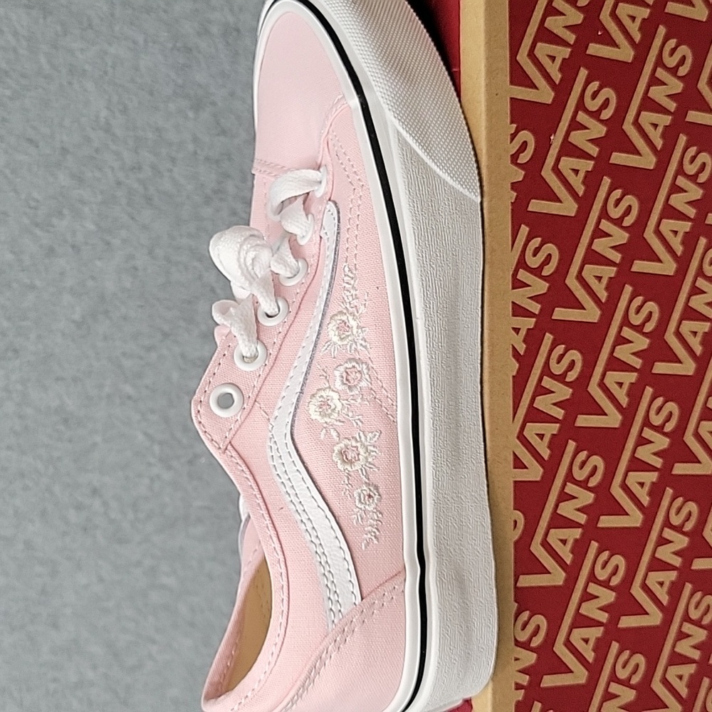 Vans Embroidery Pink and White Sneakers #5